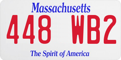 MA license plate 448WB2