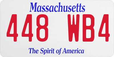 MA license plate 448WB4