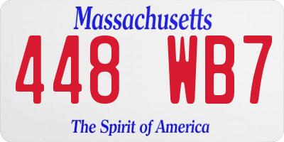 MA license plate 448WB7