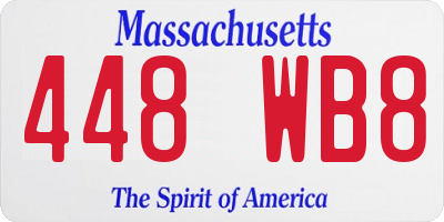 MA license plate 448WB8