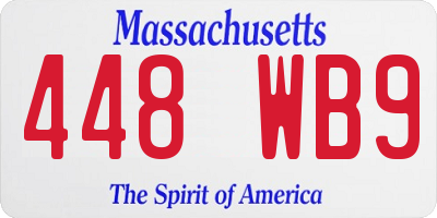 MA license plate 448WB9