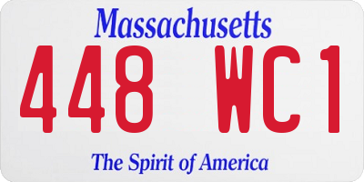 MA license plate 448WC1