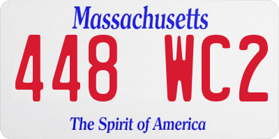 MA license plate 448WC2