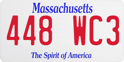 MA license plate 448WC3