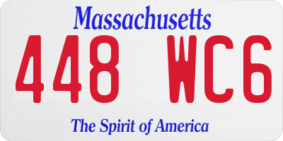 MA license plate 448WC6