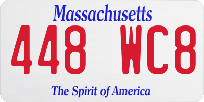 MA license plate 448WC8