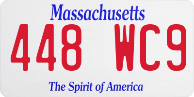 MA license plate 448WC9