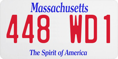 MA license plate 448WD1