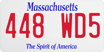 MA license plate 448WD5