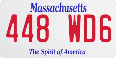 MA license plate 448WD6