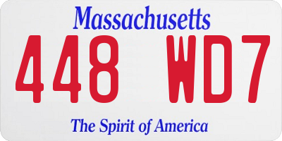 MA license plate 448WD7