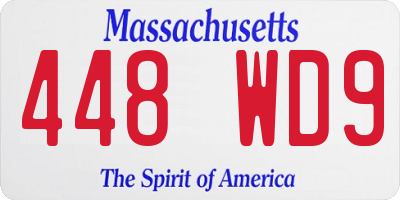 MA license plate 448WD9