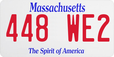MA license plate 448WE2