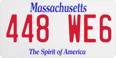MA license plate 448WE6