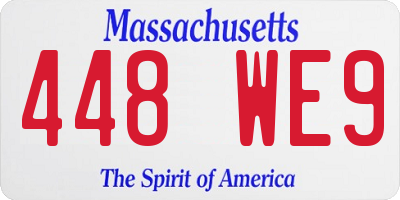 MA license plate 448WE9