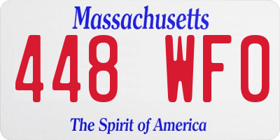 MA license plate 448WF0