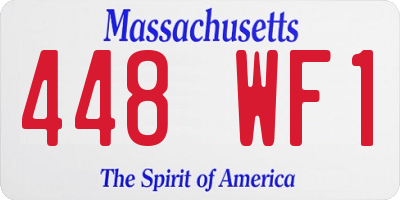 MA license plate 448WF1