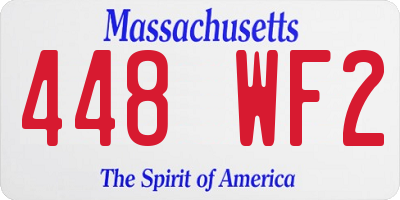 MA license plate 448WF2