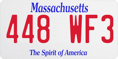 MA license plate 448WF3