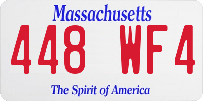 MA license plate 448WF4