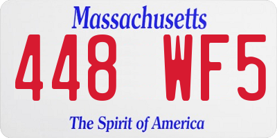 MA license plate 448WF5