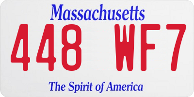 MA license plate 448WF7