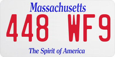 MA license plate 448WF9