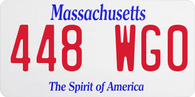 MA license plate 448WG0