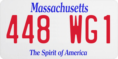 MA license plate 448WG1