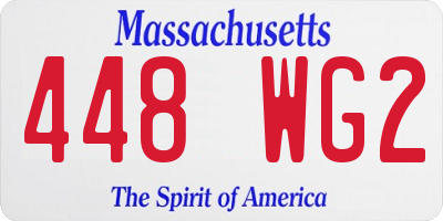 MA license plate 448WG2