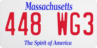 MA license plate 448WG3