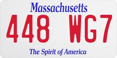 MA license plate 448WG7