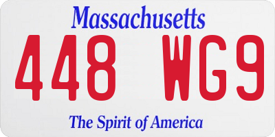 MA license plate 448WG9