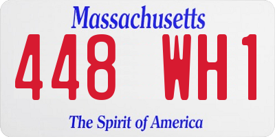 MA license plate 448WH1