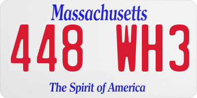 MA license plate 448WH3
