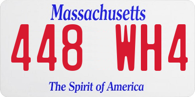MA license plate 448WH4