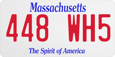 MA license plate 448WH5