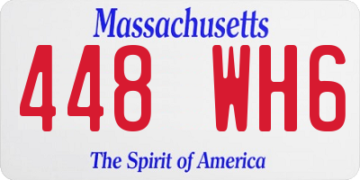 MA license plate 448WH6
