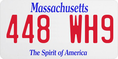 MA license plate 448WH9