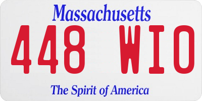 MA license plate 448WI0