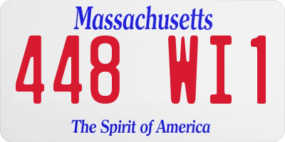 MA license plate 448WI1
