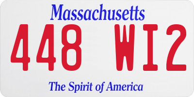 MA license plate 448WI2