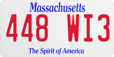 MA license plate 448WI3