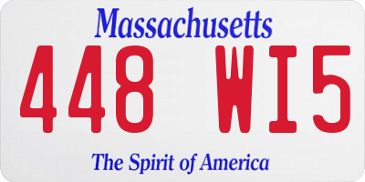 MA license plate 448WI5