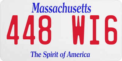 MA license plate 448WI6