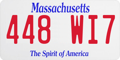 MA license plate 448WI7