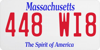 MA license plate 448WI8