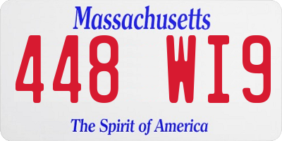 MA license plate 448WI9