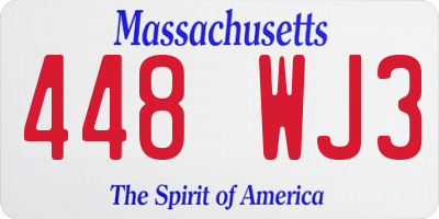 MA license plate 448WJ3
