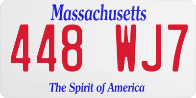 MA license plate 448WJ7